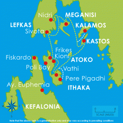 One Week Ithaka Flotilla Route Map