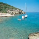 Anchored in a bay in the Saronic Islands