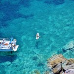 A swim stop on Skopelos Island below the Mamma Mia Church