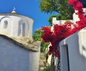 Church in the back streets of Skopelos Town