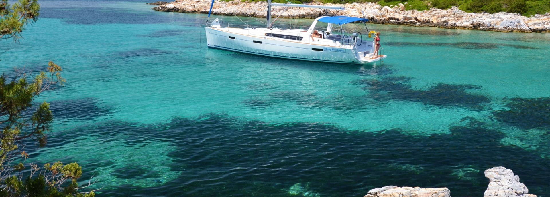 Beneteau 45 anchored in the Sporades