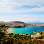 Lindos Bay on Rhodes Island