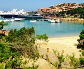 Porto Cervo Beach and Superyachts in Sardinia